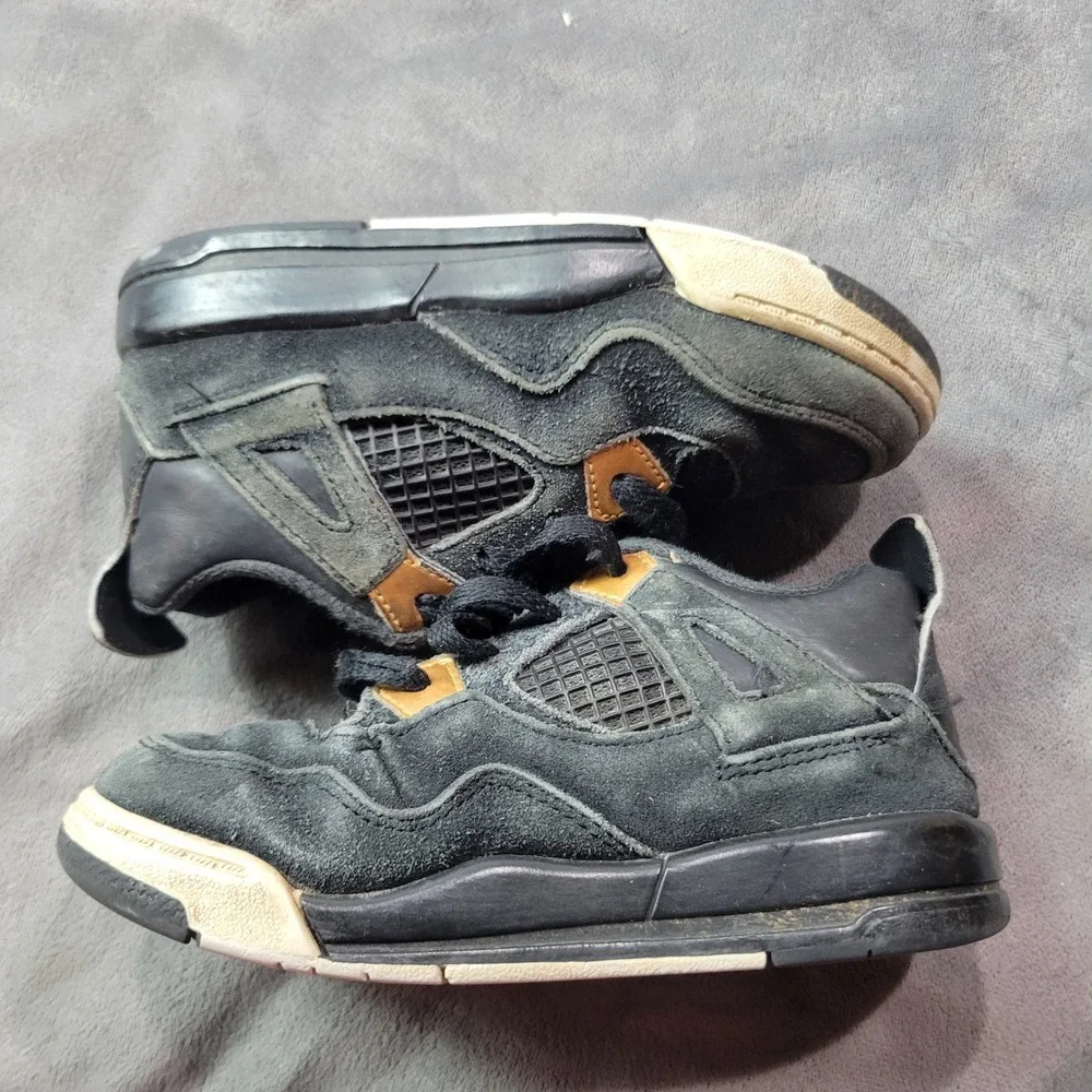 Jordan 4 Retro Royalty Black Metallic Gold Toddler Sneakers‎ 9C 308500-032
